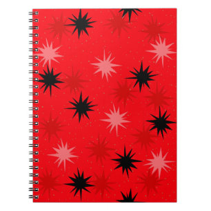 Caderno Espiral Notebook Atum Red Starbursts