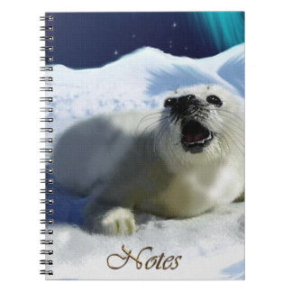 Caderno Espiral Notebook Aurora, Ice Floe e Harpfoca Wildlife