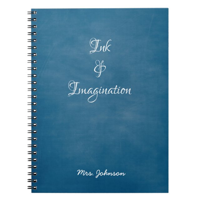 Caderno Espiral Notebook azul de tinta e imaginação (Frente)