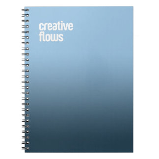 Caderno Espiral Notebook Azul Espiral - Diário "Fluxos Criativos"