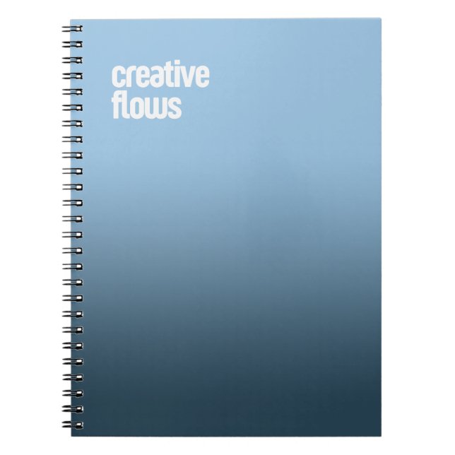 Caderno Espiral Notebook Azul Espiral - Diário "Fluxos Criativos" (Frente)