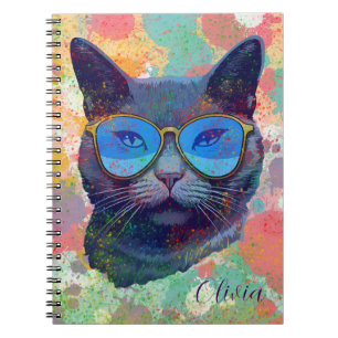 Caderno Espiral Notebook azul russo vibrante com sombras Azure