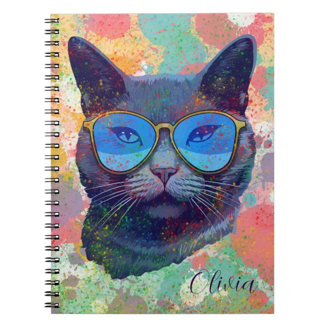 Caderno Espiral Notebook azul russo vibrante com sombras Azure (Frente)