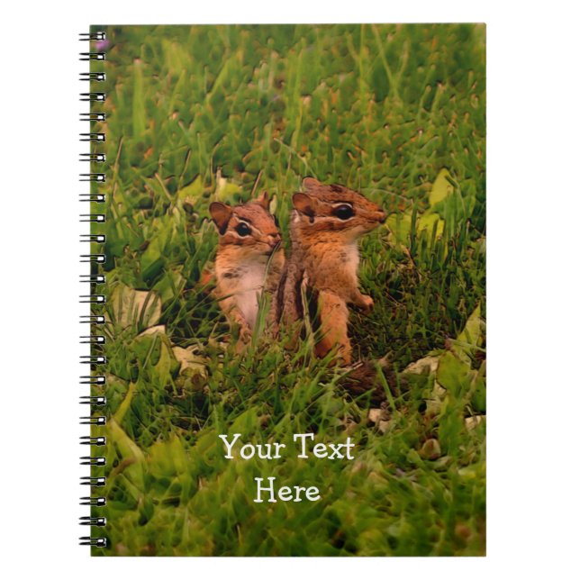 Caderno Espiral Notebook Baby Chipmunks Animal Nature Art (Frente)