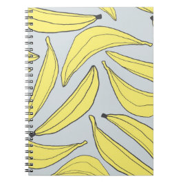 Caderno Espiral Notebook Bananas em Amarelo