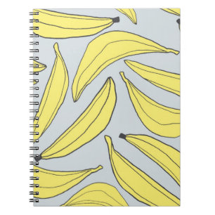 Caderno Espiral Notebook Bananas em Amarelo