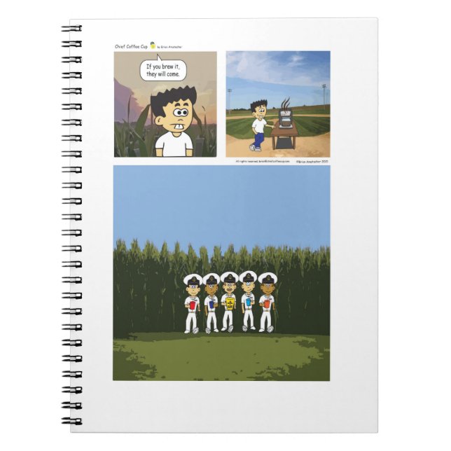 Caderno Espiral Notebook Baseball Coffee (Frente)