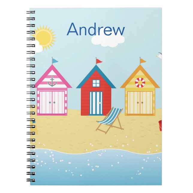 Caderno Espiral Notebook Beach Huts Spiral (Frente)