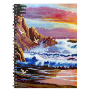 Caderno Espiral Notebook Beach Sunrise