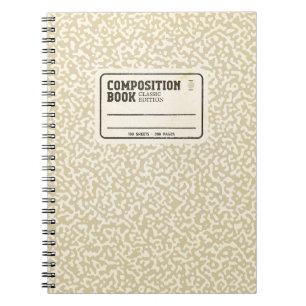 Caderno Espiral Notebook Beige Composition