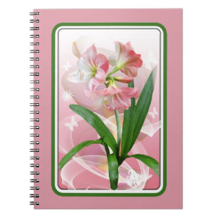 Caderno Espiral Notebook Belo Floral Themed Amaryllis