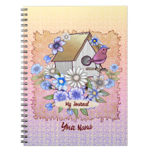 Caderno Espiral Notebook Birdhouse Red bird