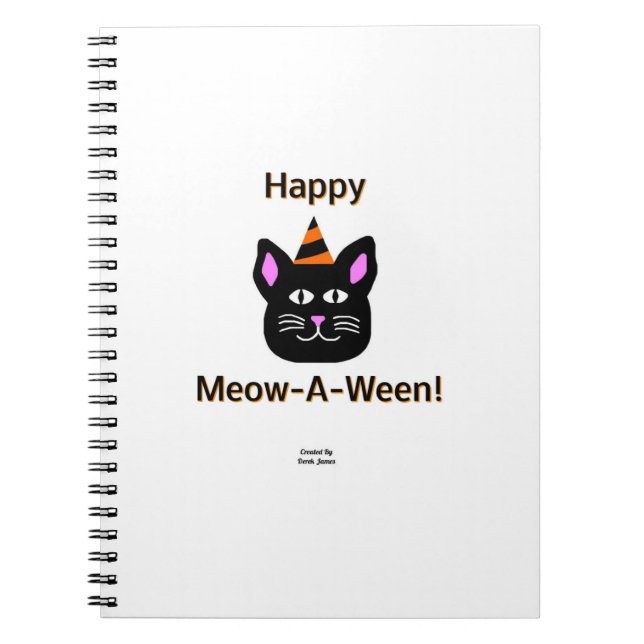 Caderno Espiral Notebook Black Cat Meow-A-Ween Spiral (Frente)