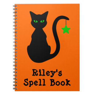 Caderno Espiral Notebook Black Cat Spell Book