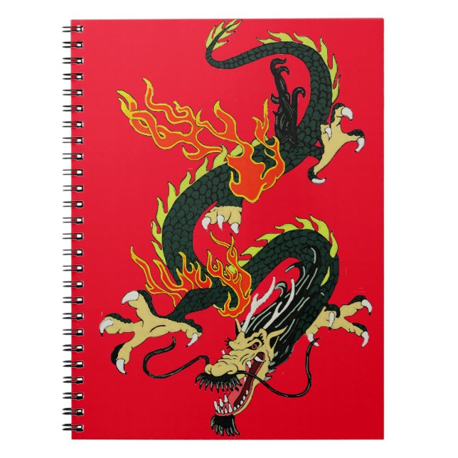 Caderno Espiral Notebook Black Chinese Dragon (Frente)