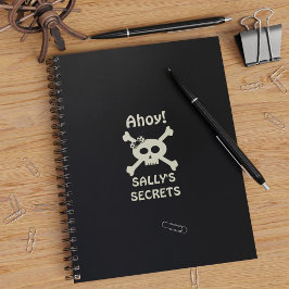 Caderno Espiral Notebook Black Crossbones Pirata