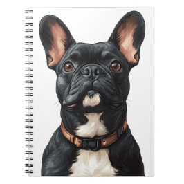 Caderno Espiral Notebook Black French Buldogue