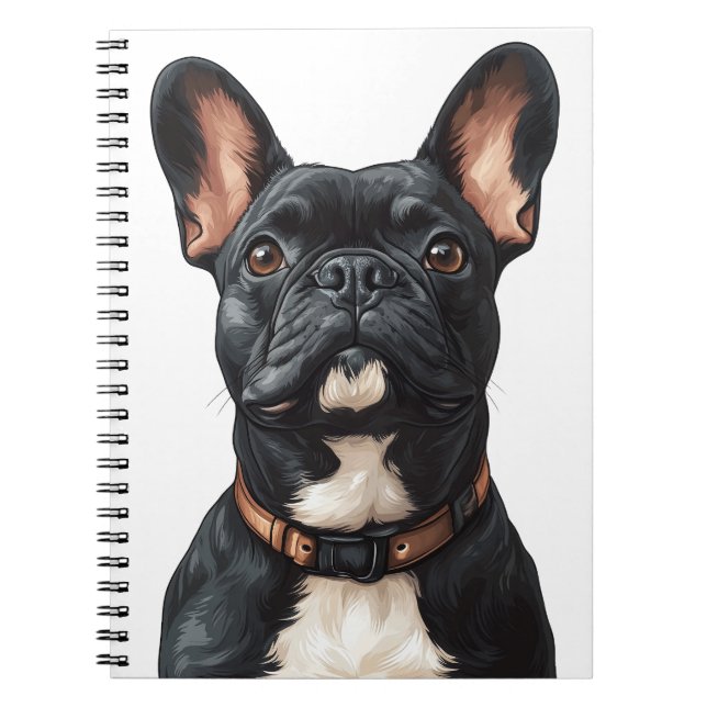 Caderno Espiral Notebook Black French Buldogue (Frente)