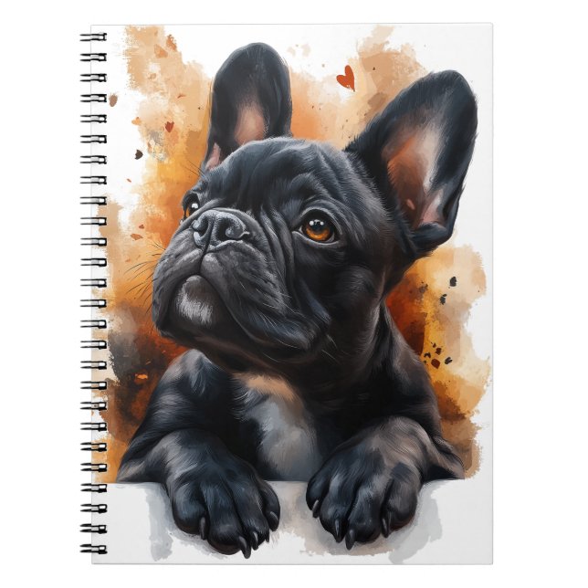 Caderno Espiral Notebook Black French Buldogue (Frente)