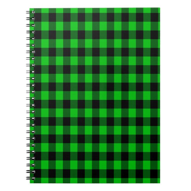 Caderno Espiral Notebook Black Green Check (Frente)