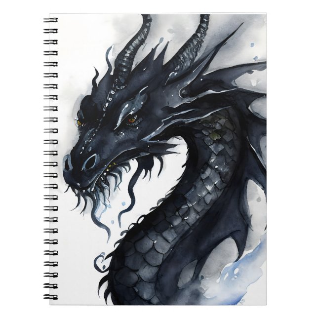 Caderno Espiral Notebook Black Nidhogg Dragon Design (Frente)