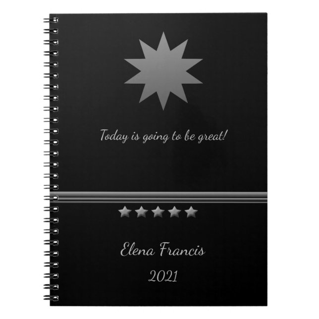 Caderno Espiral Notebook Black Professional de 5 estrelas de texto (Frente)