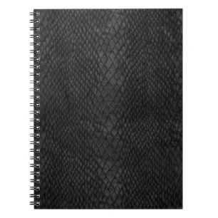 Caderno Espiral Notebook Black Snakeskin Animal Print Patterno