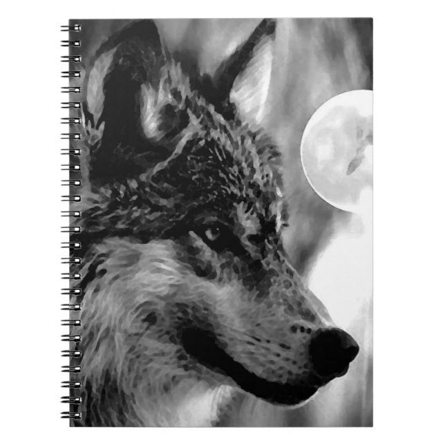 Caderno Espiral Notebook Black & White, Moon & Night (Frente)
