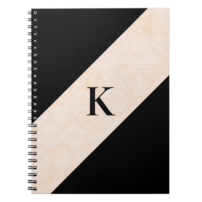 Caderno Espiral Notebook Blanc Cream Batik Black Monogramas (Frente)