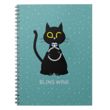 Notebook BLING PISCAR OS OLHOS Funny Cat Proposal
