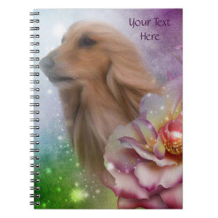 Caderno Espiral Notebook Bloni Afghan Hound Fantasy Dog Art