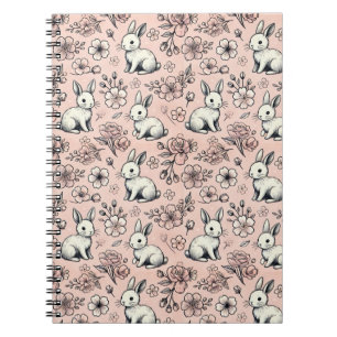 Caderno Espiral Notebook Blossom de Coelhinho Bonito e Cereja