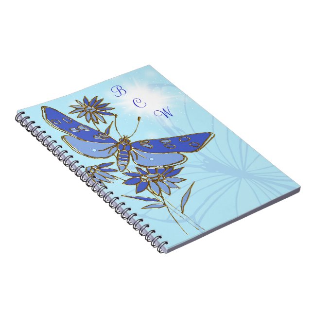 Caderno Espiral Notebook Blue Butterfly (Lado Direito)