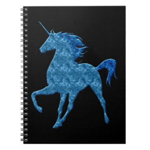 Caderno Espiral Notebook Blue Fire Unicorn