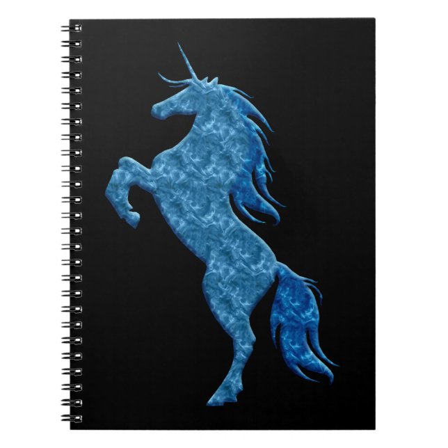 Caderno Espiral Notebook Blue Fire Unicorn (Frente)