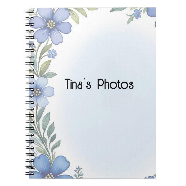 Caderno Espiral Notebook Blue Floral Elegance Spiral (Frente)