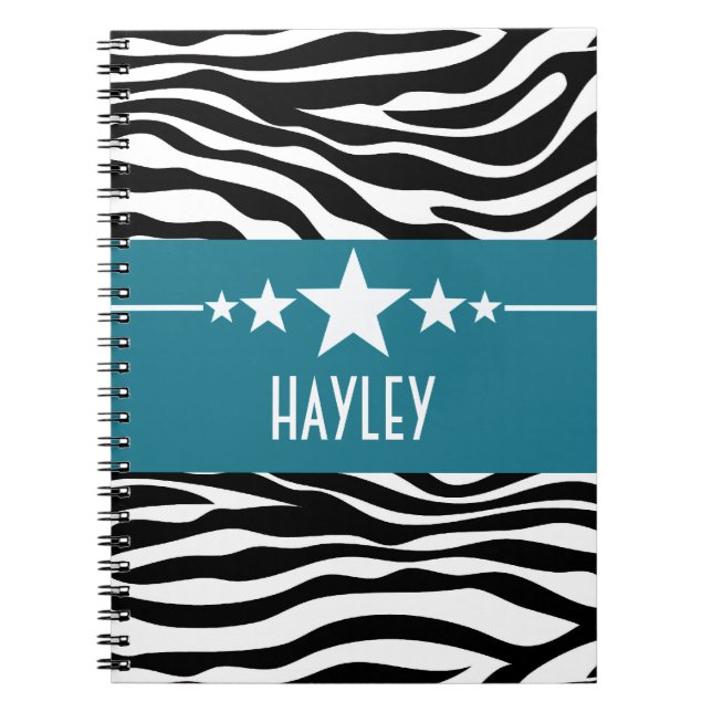 Caderno Espiral Notebook Blue Sassy Star Zebra (Frente)