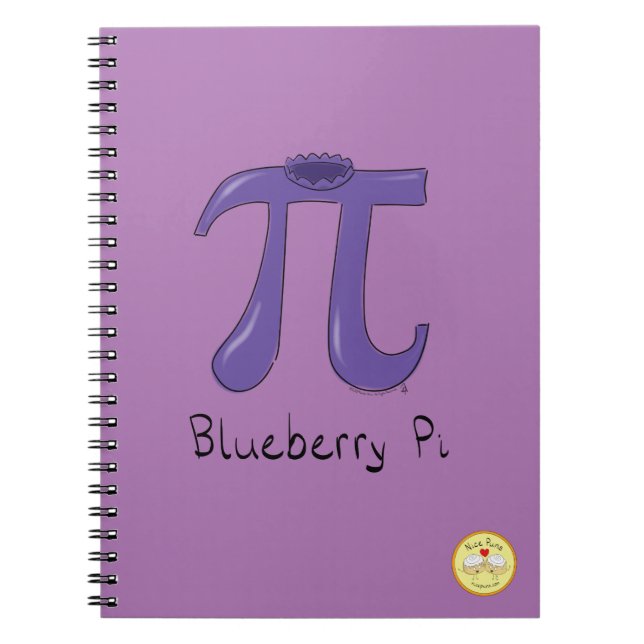 Caderno Espiral Notebook Blueberry Pi Cute Math Pi Day (Frente)