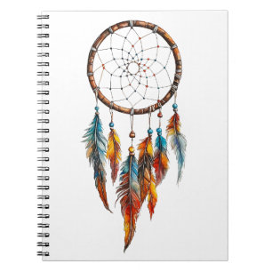 Caderno Espiral Notebook Bohemian Feather Dreamcatcher