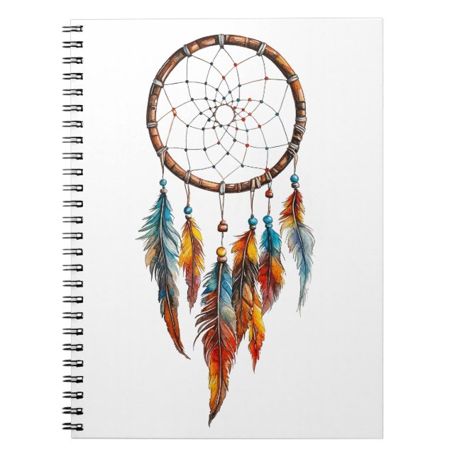 Caderno Espiral Notebook Bohemian Feather Dreamcatcher (Frente)