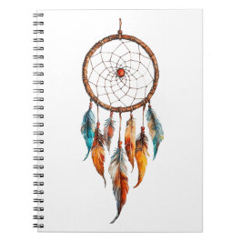 Caderno Espiral Notebook Bohemian Feather Dreamcatcher