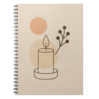 Caderno Espiral Notebook Boho Candle - Estética minimalista