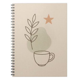 Caderno Espiral Notebook Boho Coffee Cup - Notebook Minimalista
