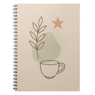 Caderno Espiral Notebook Boho Coffee Cup - Notebook Minimalista