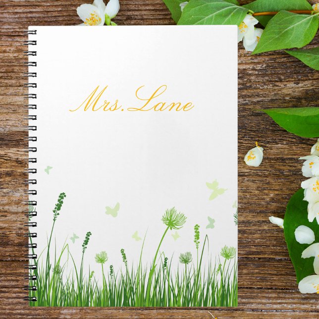 Caderno Espiral Notebook Boho Floral de Apreciação do Professor (Criador carregado)