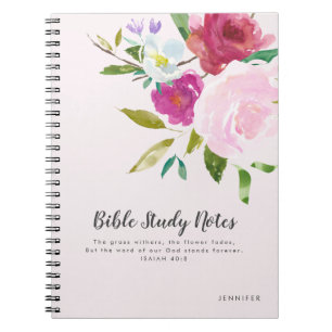 Caderno Espiral Notebook Bold Floral Personalizado para Estudo de