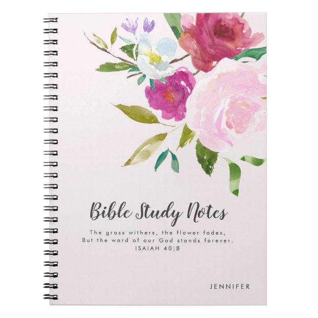 Caderno Espiral Notebook Bold Floral Personalizado para Estudo de  (Frente)