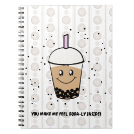 Caderno Espiral Notebook Bonito Boba Bubble Tea Pun Foto Espiral