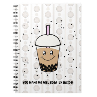 Caderno Espiral Notebook Bonito Boba Bubble Tea Pun Foto Espiral