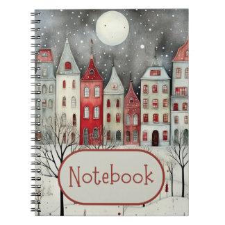 Caderno Espiral Notebook bonito da cena do inverno